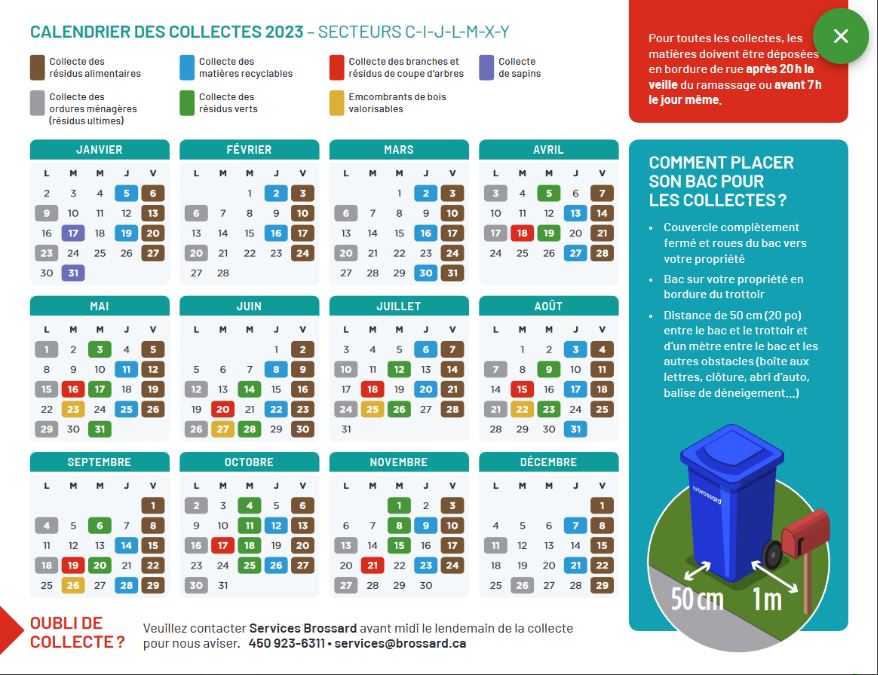 Calendrier collecte 2023 secteurs cijlmxy brossard.JPG